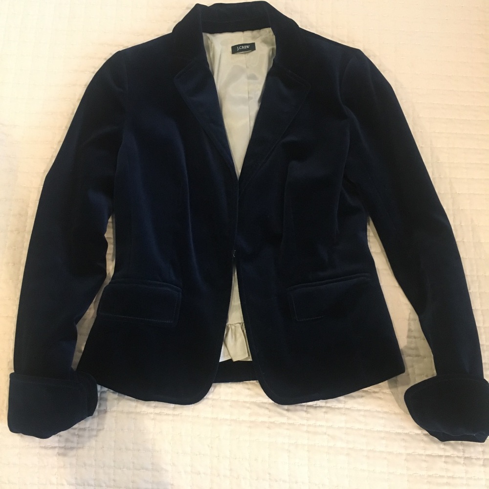 J Crew Navy Velvet Jacket